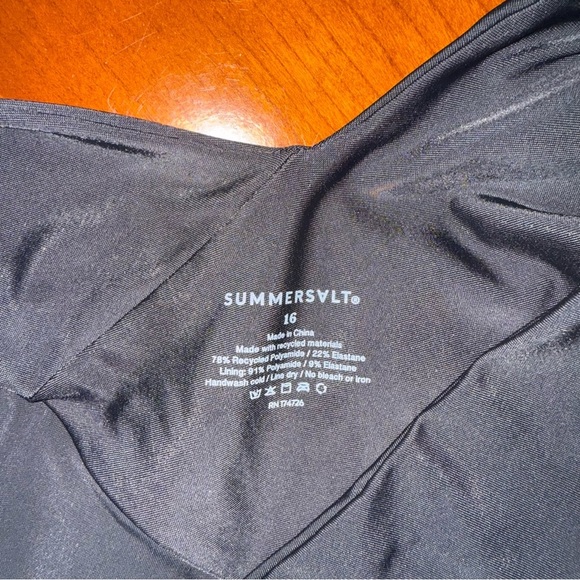 Summersalt The Sidestroke Solid Black Women's Size 16 Vacation Beach Resortwear - Picture 7 of 9